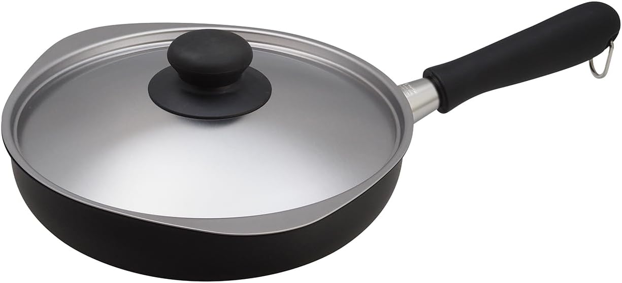 IH対応 凹凸鉄フライパン 22㎝ 蓋付き - 柳宗理製・こびりつきにくい・優れた熱伝導