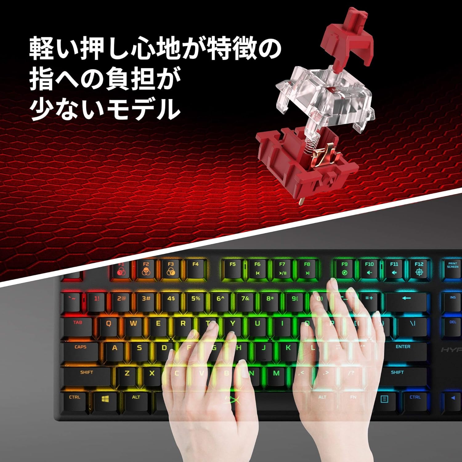 ゲーミングキーボード HyperX Alloy Origins Core RGB テンキーレス HyperXスイッチ 2年保証
