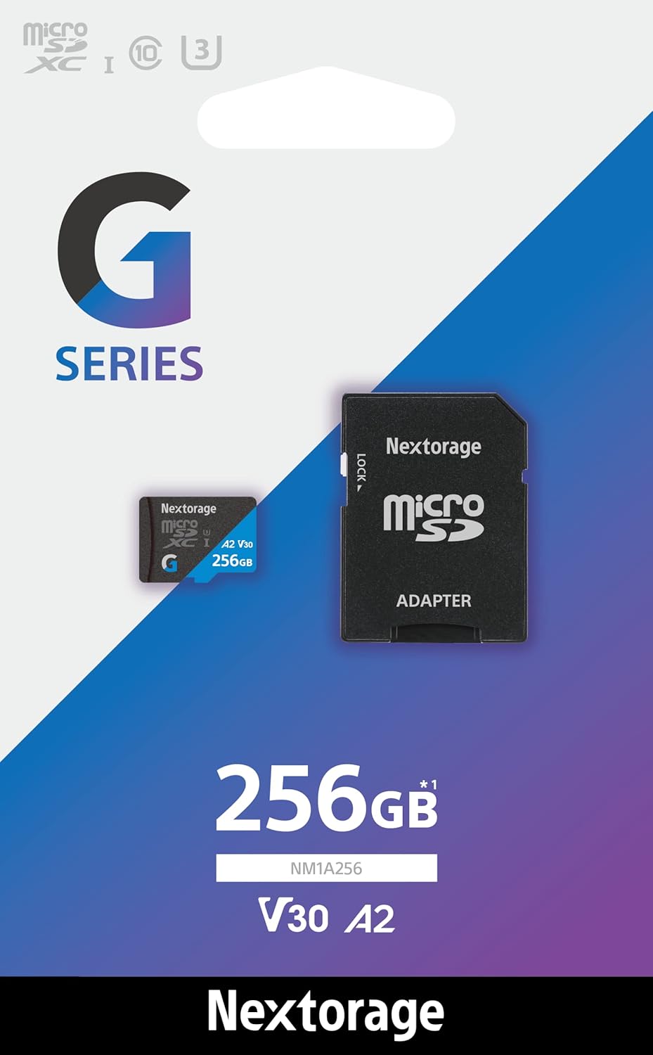 256GB microSDXCカード Nextorage Gシリーズ（Switch動作確認済み） UHS-I U3 V30 A2 読込最大100MB/s 書込最大90MB/s SDアダプター・復元ソフト付