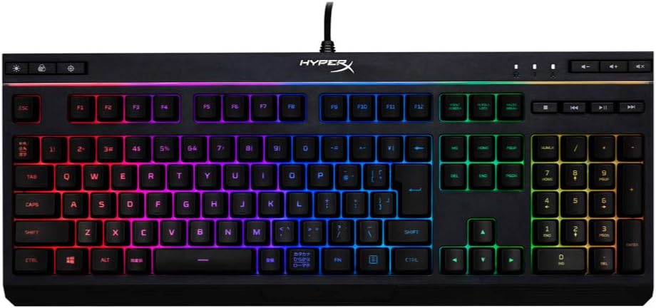 ゲーマー向け耐水性RGBバックライト付きHyperX Alloy Coreゲーミングキーボード
