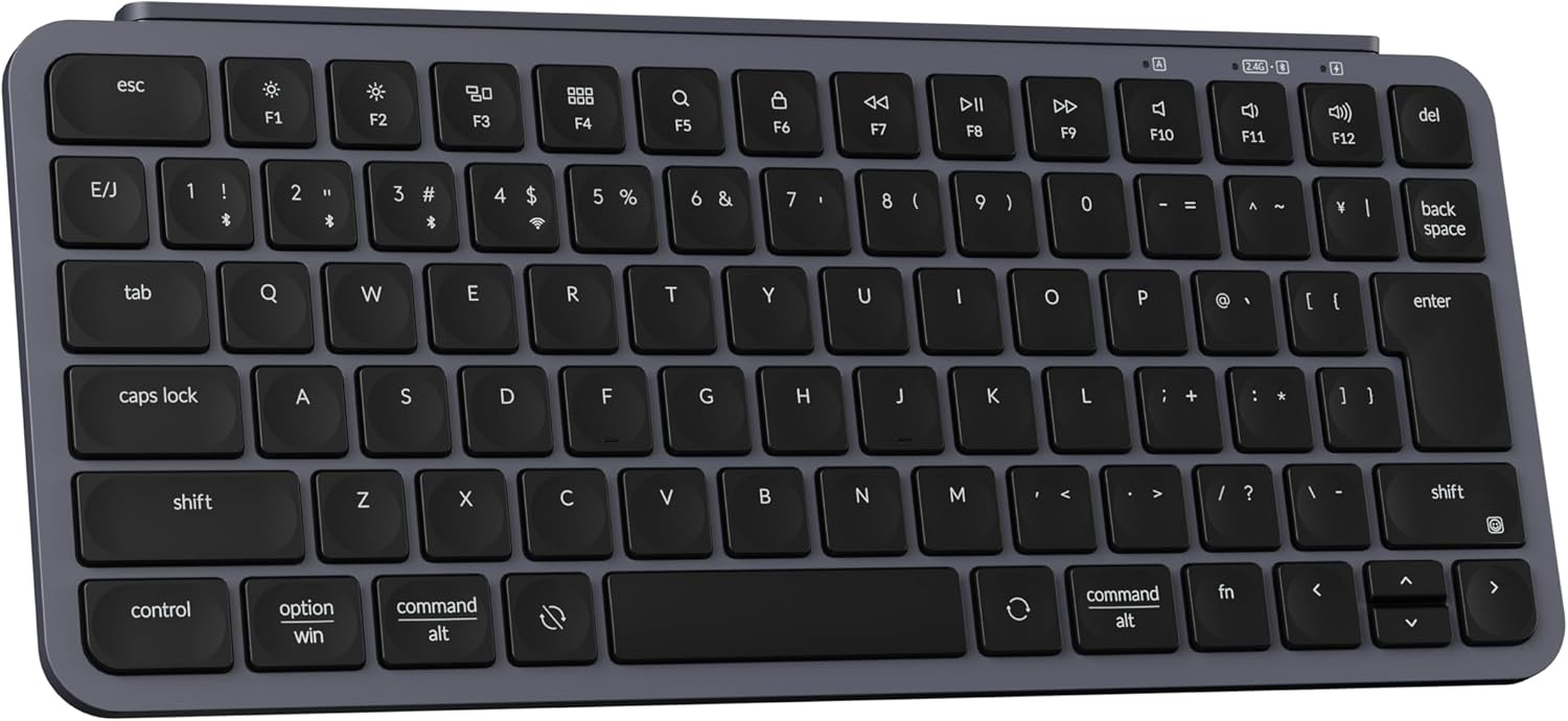 ウルトラスリムワイヤレスキーボード Keychron B1 Pro - ZMKカスタマイズ, シザースイッチ, Mac/Windows/Linux対応, スペースグレー (JISレイアウト)