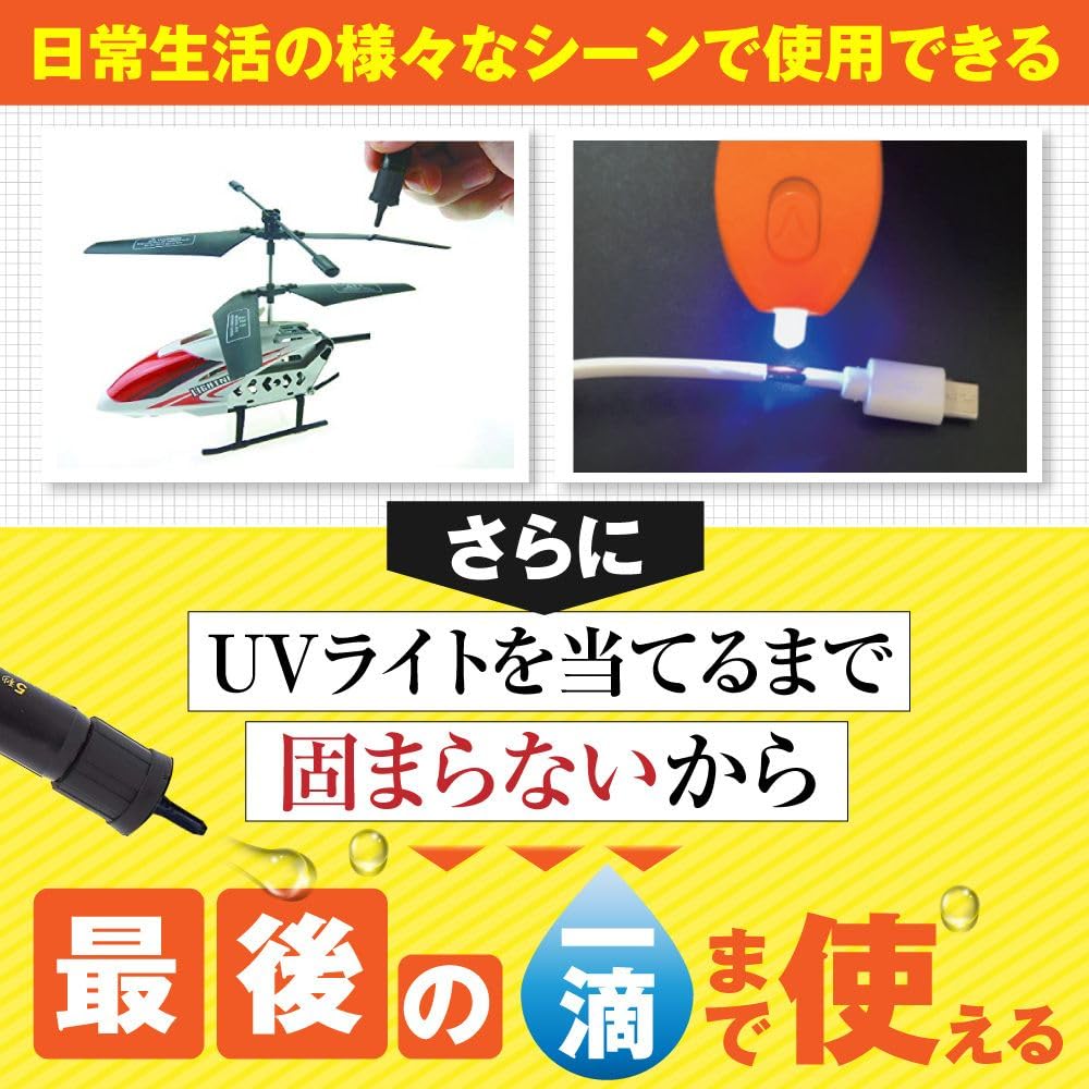 UVライト硬化タイプ 液体プラスチック接着剤 モデル・手芸用 50g