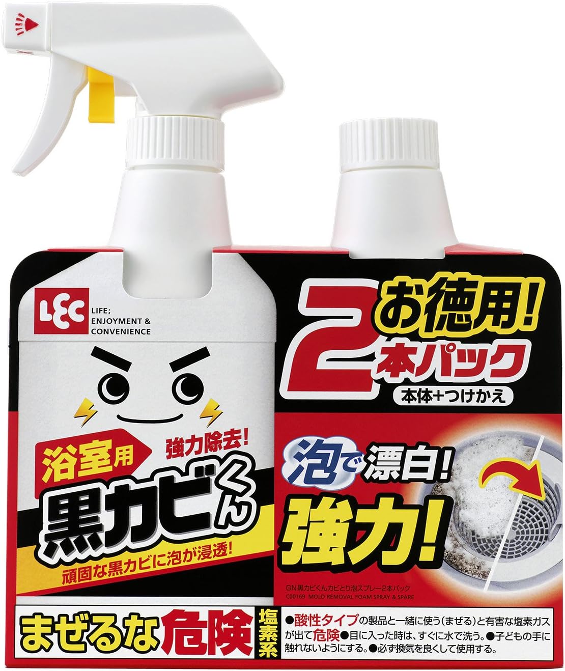 浴室用 強力カビ取りスプレー 400ml×2本 (レック 激落ちくん)
