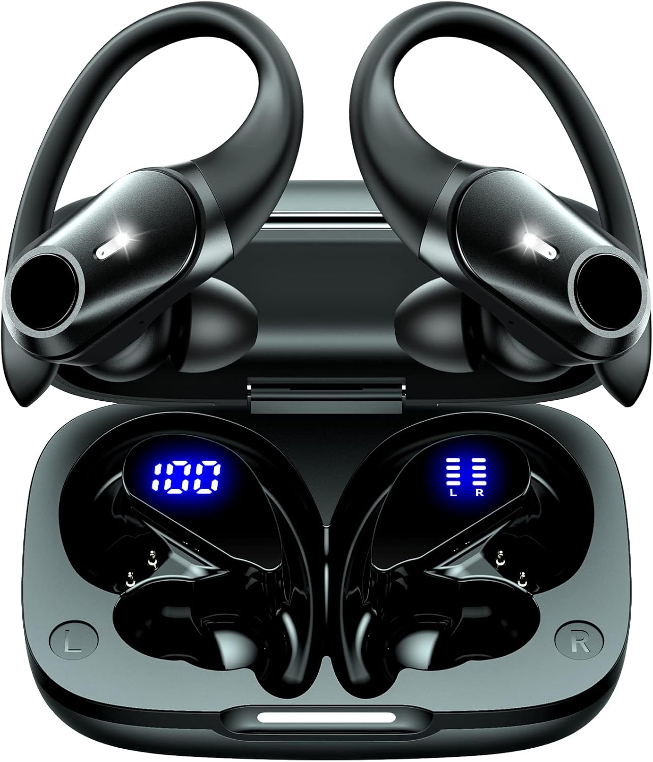 スポーツ用Bluetoothイヤホン IPX7防水 最大40時間再生 Hi-Fi音質 黒