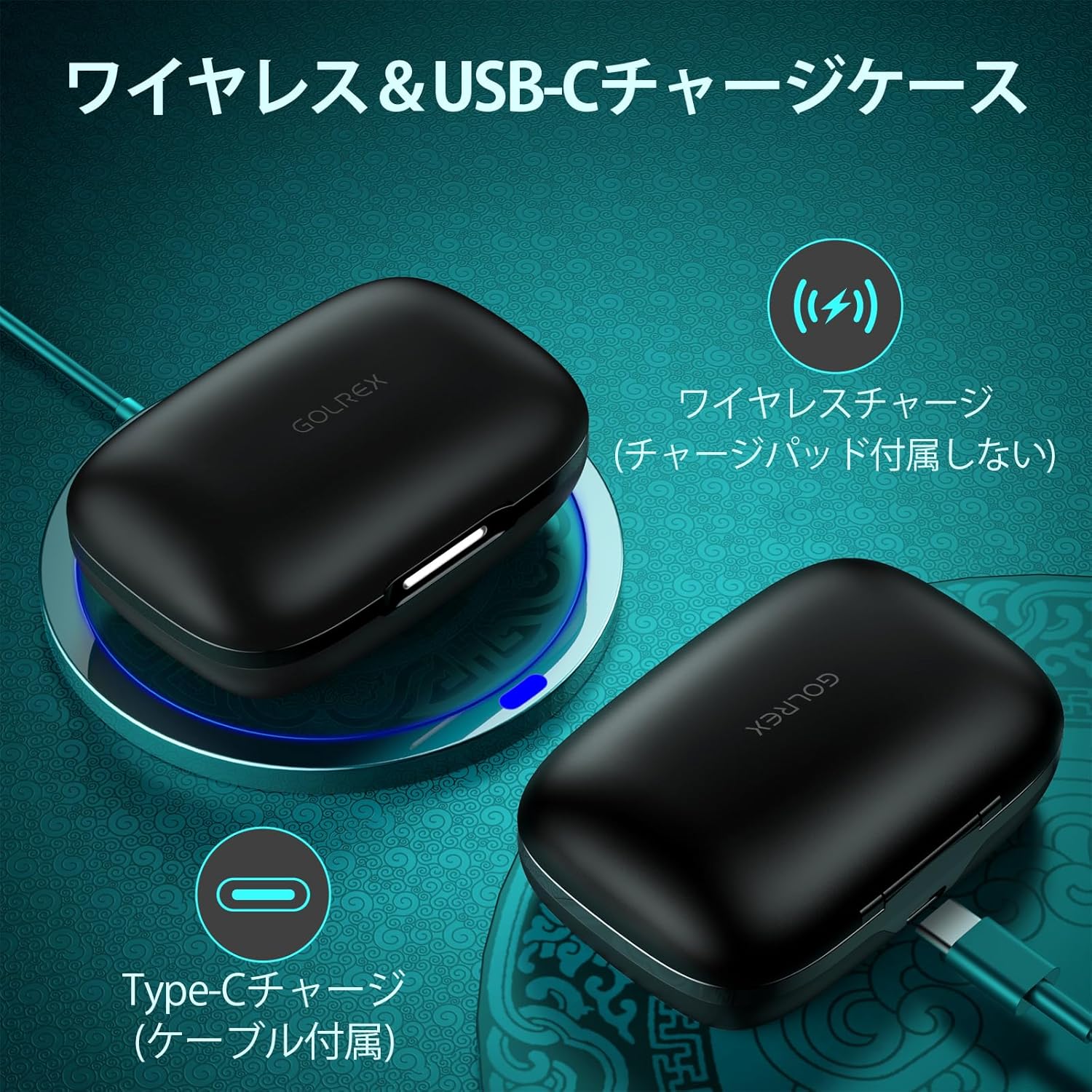 スポーツ用Bluetoothイヤホン IPX7防水 最大40時間再生 Hi-Fi音質 黒