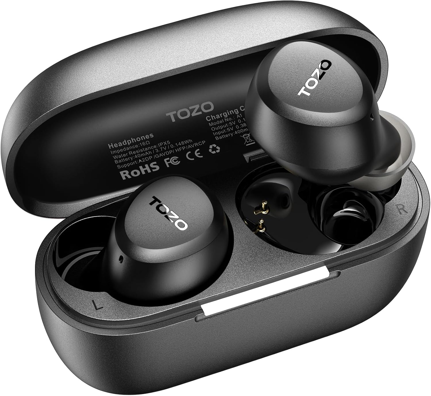 TOZO A1-Mini ワイヤレスイヤホン ブラック AIノイズリダクション 最大32時間再生 IPX5防水 カナル型 速充電対応