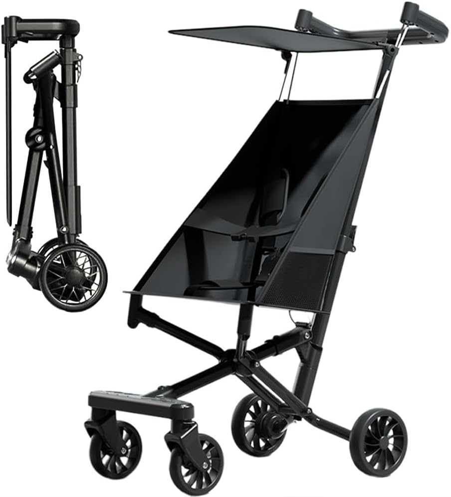 新生児対応 軽量コンパクト B型ベビーカー 大型タイヤ・日よけカバー付き