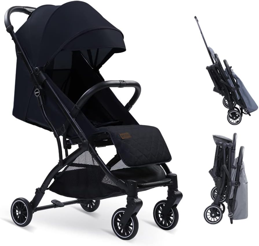 軽量B型ベビーカー 折り畳み式 UV対策 日除け付き ワンタッチ収納