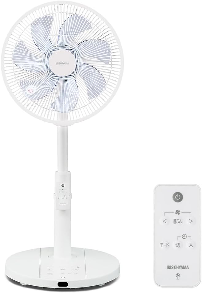 アイリスオーヤマ DCモーター フルリモコン式リビング扇風機 AZ-LFD-307L-W