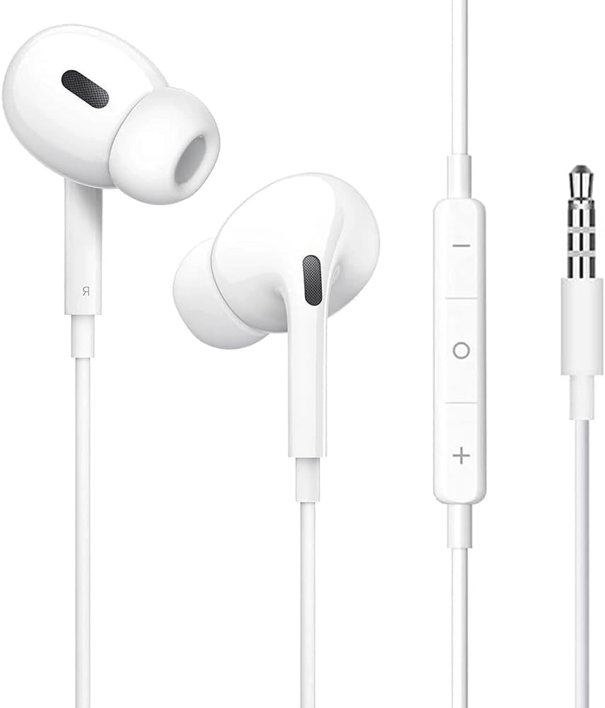 ノイズキャンセリング有線イヤホン マイク付き HIFI音質 3.5mm 通話対応 白