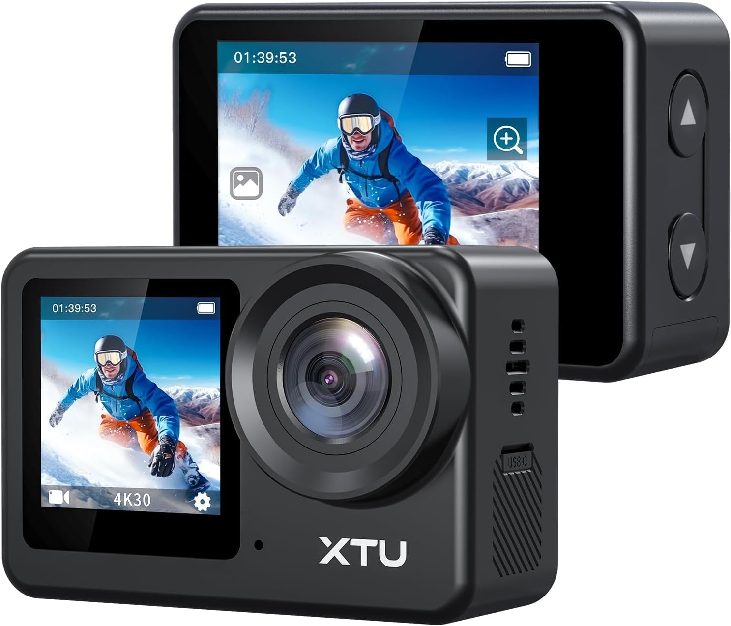 XTU S6 アクションカメラ 4K 20MP 手ぶれ補正 スポーツカメラ 音声制御 WiFi HDMI出力 8倍ズーム 170度広角 付属リモコン・バッテリー付き