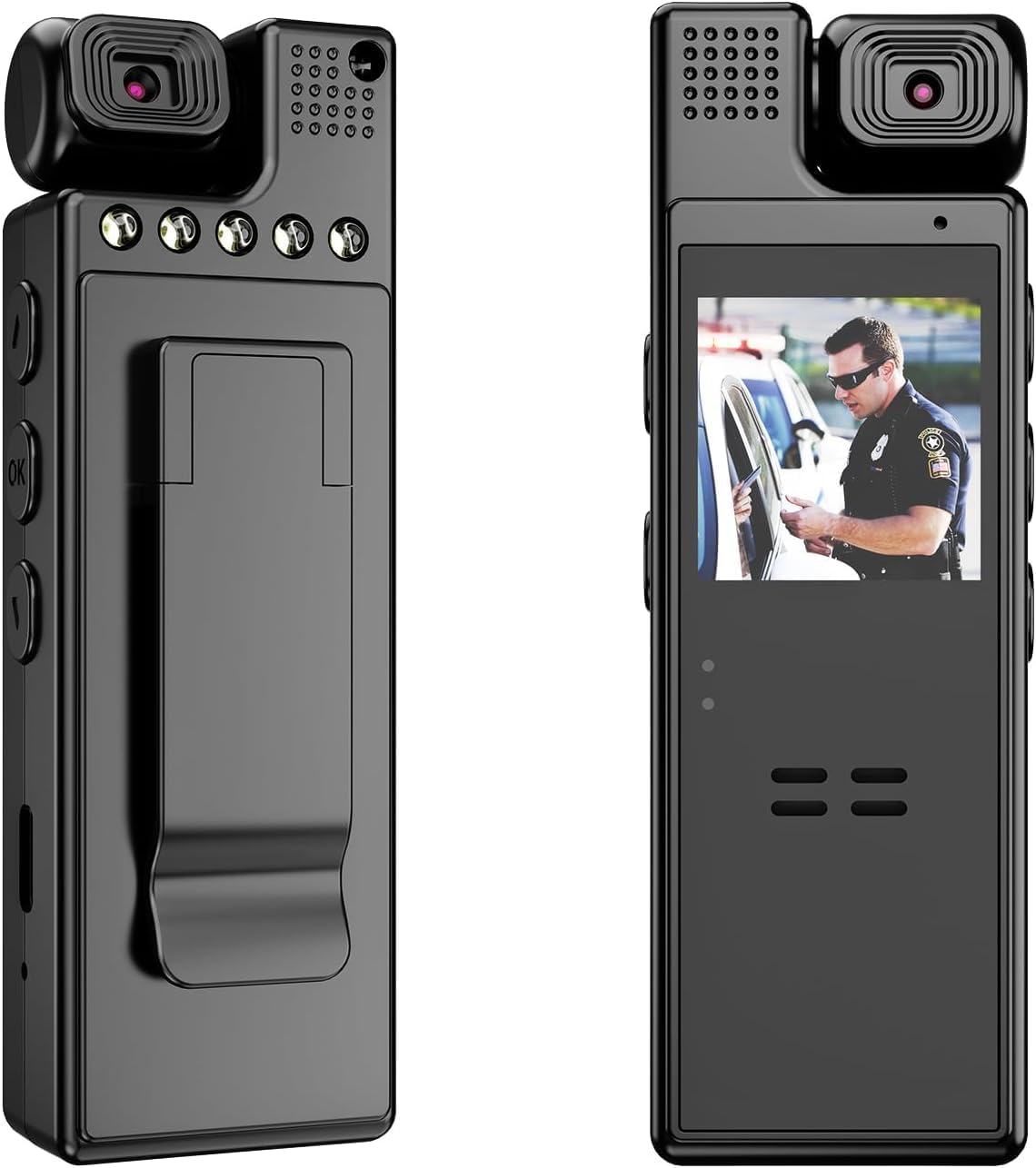 小型防犯カメラ クリップ式 180°ロータリーレンズ 1080P 10時間連続録画 LED暗視機能 三脚穴付き
