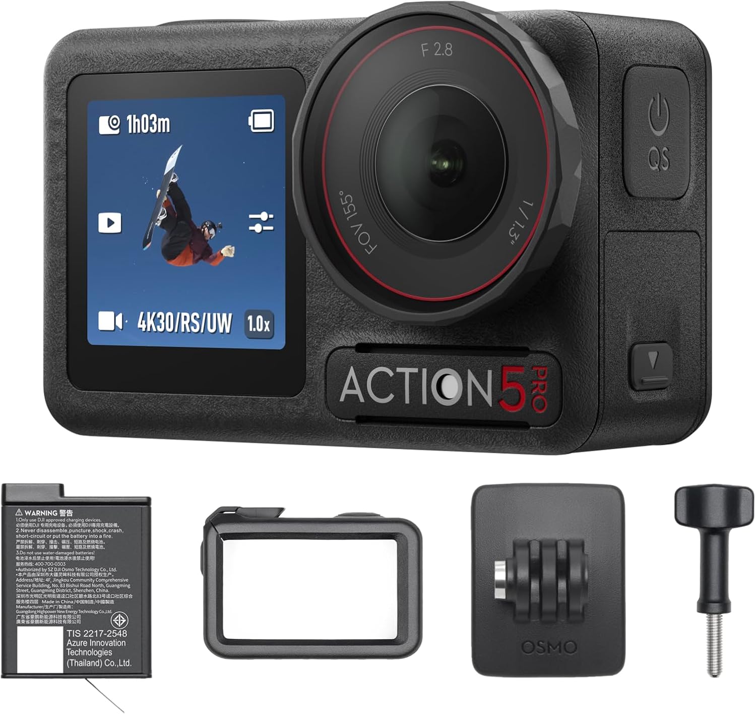 DJI Osmo Action 5 Pro アクションカメラ 4K/120fps 防水デュアルOLEDタッチ画面