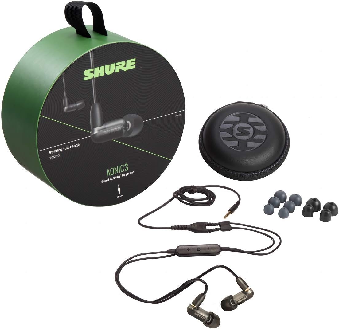 高遮音性カナル型イヤホン SHURE AONIC 3 ブラック / マイク・リモコン付 【国内正規品/保証2年】