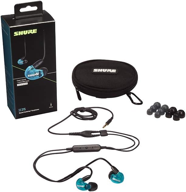 SHURE イヤホン SE215SPE-B+UNI-A マイク・リモコン付き トランスルーセントブルー【国内正規品/メーカー保証2年】