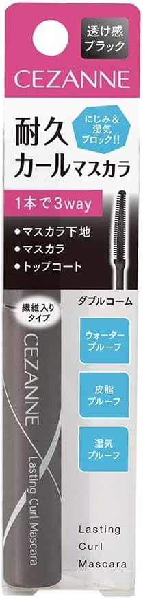 耐久カールマスカラ 01 ブラック - にじみにくいロングタイプ、繊維配合、ダブルコーム