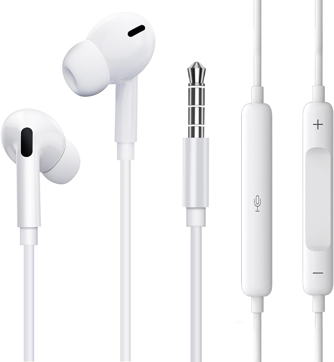 HIFI音質 有線イヤホン 3.5mmジャック ノイズキャンセリング マイク付き ステレオ ヘッドホン Android/iPhone/PC対応