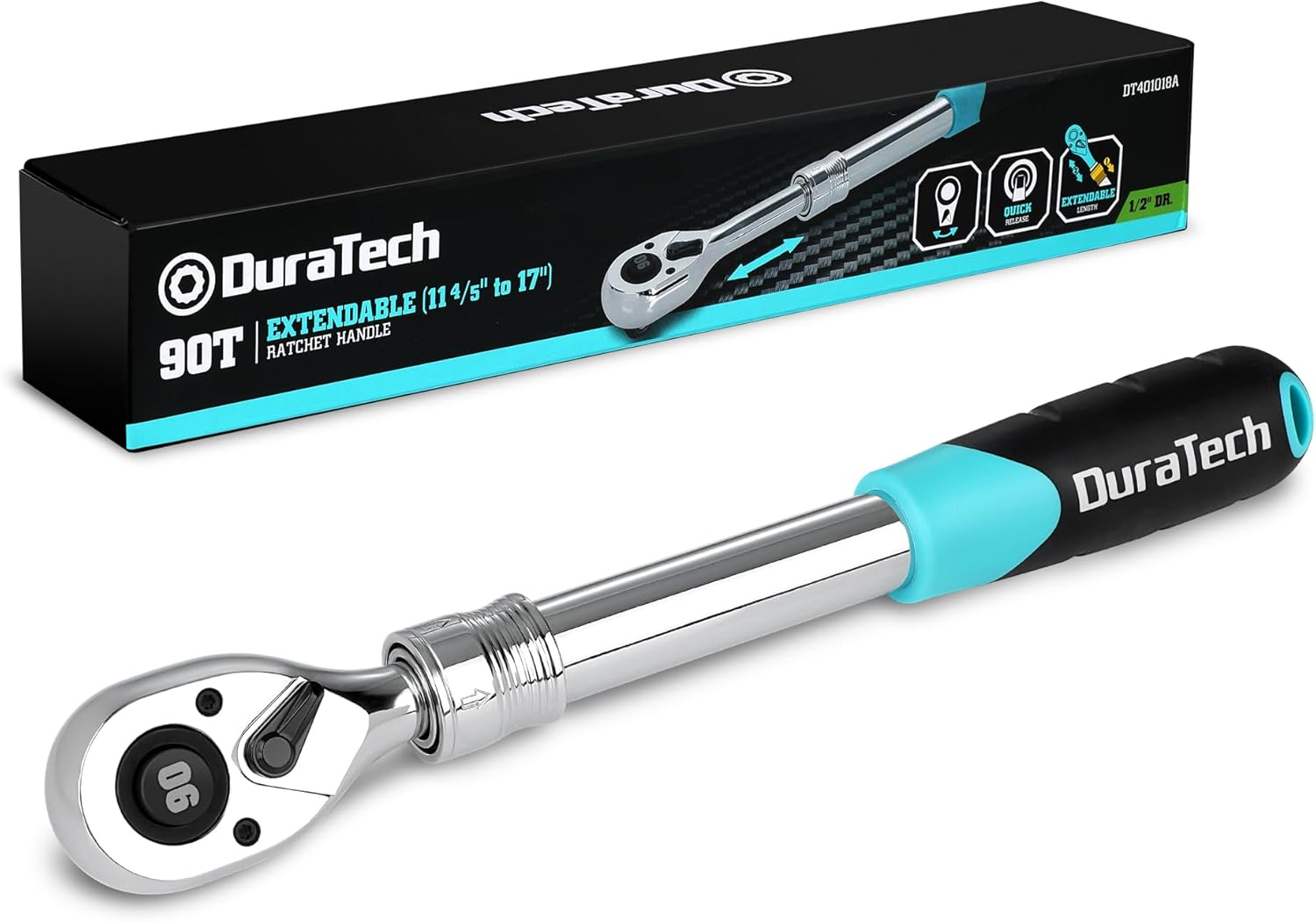 DuraTech 伸縮式ラチェットハンドルレンチ 12.7mm 差込角 90山ギア