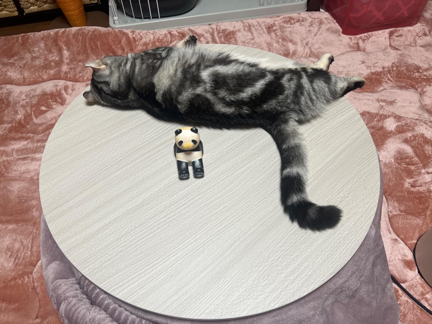 おしゃれな円形こたつセット（直径69㎝）ユーデュロイ生地・ストーングレー・一人暮らし用