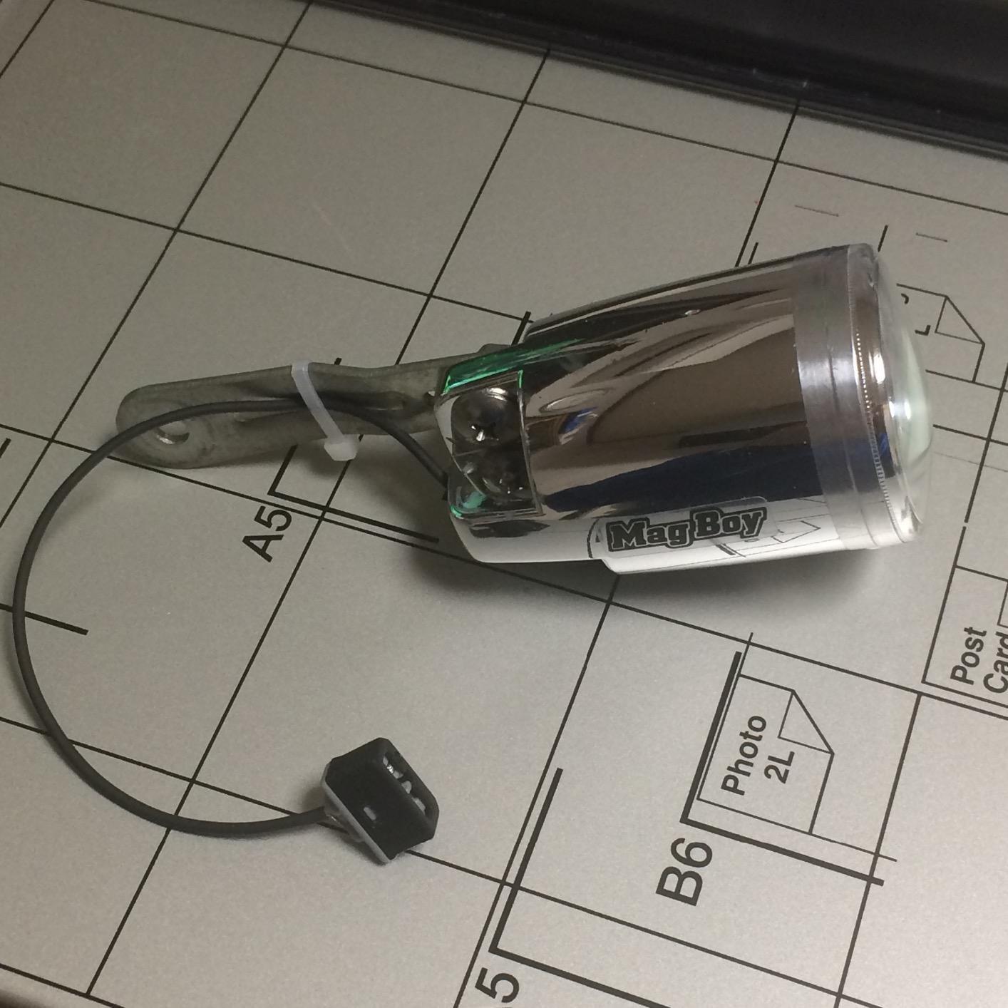 ハブダイナモ対応 LEDヘッドライト [定格1W/6V-2.4W]
