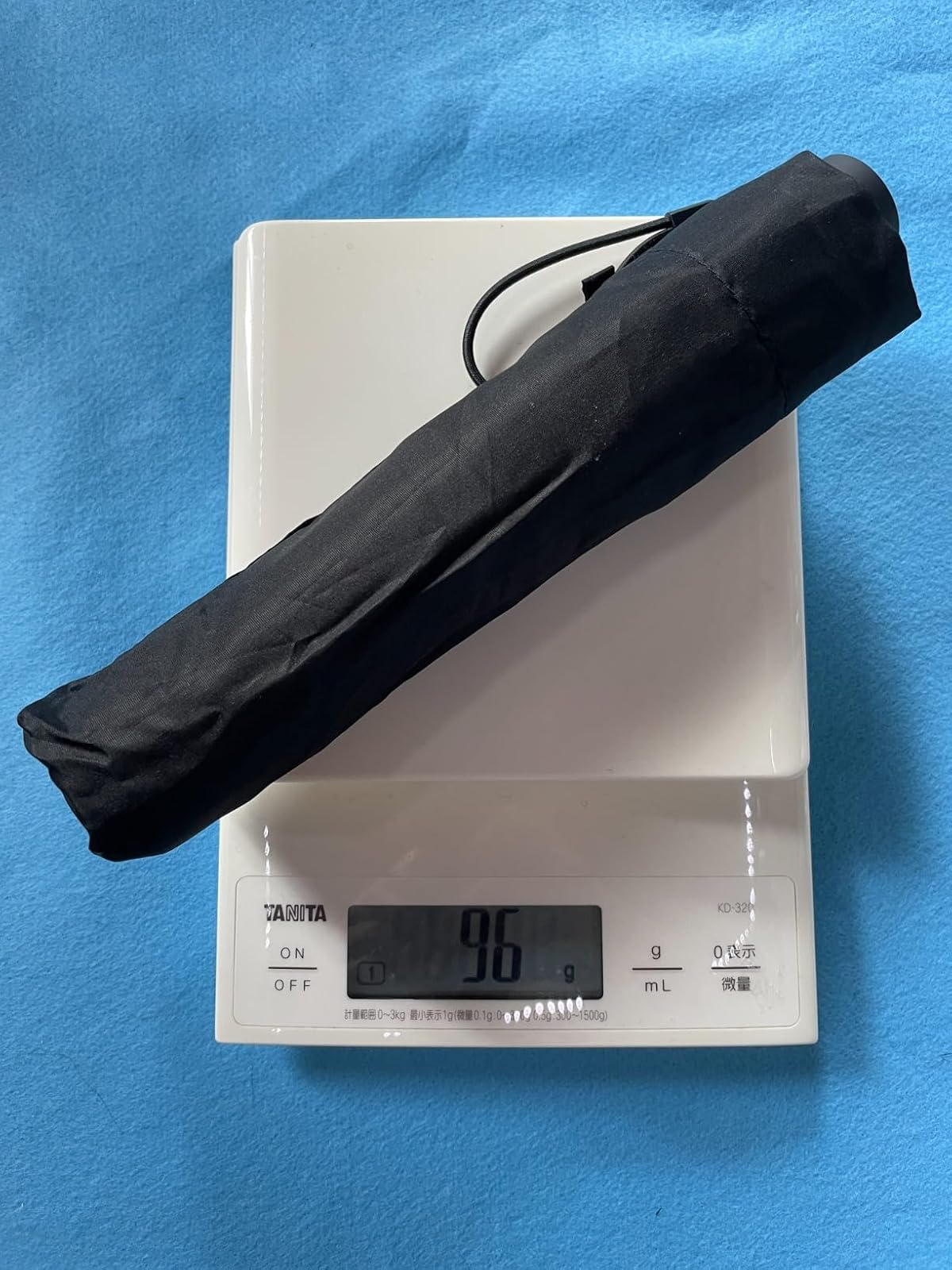 超軽量100g 折りたたみ傘 100cm ブラック 形状記憶・手動開閉
