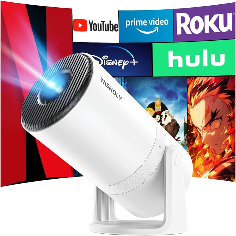 家庭用プロジェクター【2025年最新・Android TV搭載・270°回転】1080P・18000LM・Wi-Fi・Bluetooth5.4・静音設計