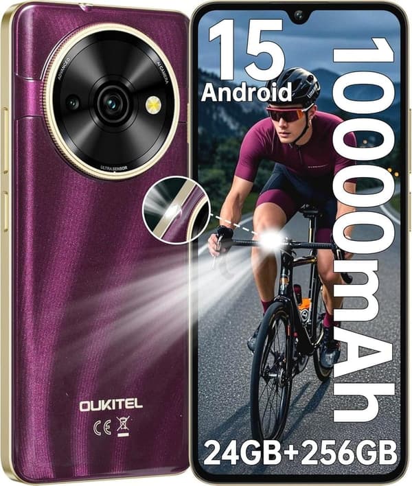OUKITEL C59 Pro 【大容量10000mAhバッテリー】SIMフリーAndroidスマホ 6.88インチHD+大画面 24GB+256GB/1TB拡張 90Hzリフレッシュレート 4G対応【顔認証・指紋認証】