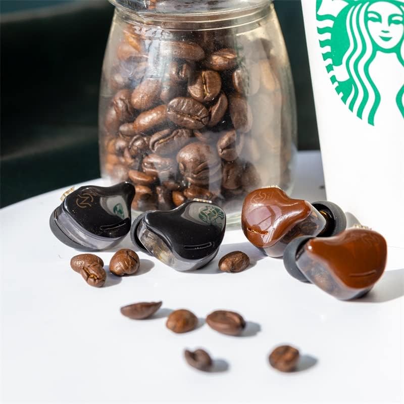 重低音コーヒー豆デザインの中華有線イヤフォン CCZ Coffee Bean 10mm二重磁気 2pin着脱式(Type-C) ブラウン