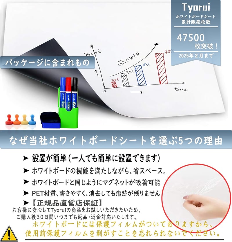 マグネットシート ホワイトボード 40×60cm 壁掛け型 カット可能 家庭用