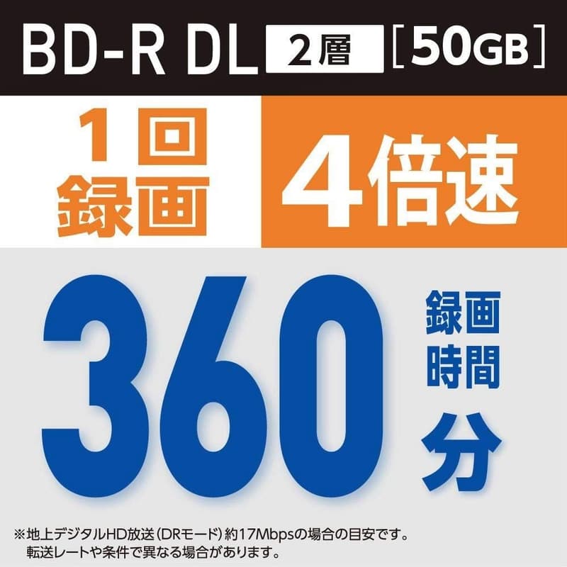バーベイタム 50GB ブルーレイディスク BD-R DL ホワイトプリンタブル 20枚パック