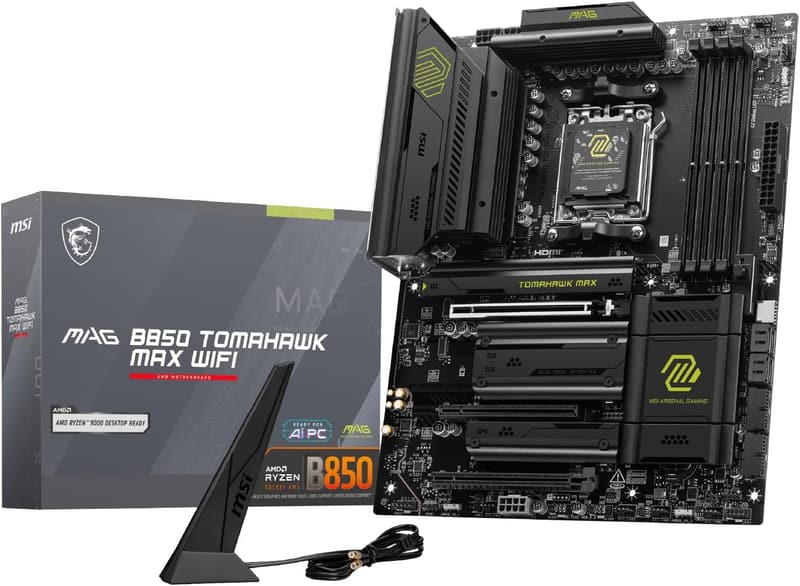 MSI MAG B850 TOMAHAWK MAX WIFI ATXマザーボード (AMD Ryzen 7000シリーズ対応)