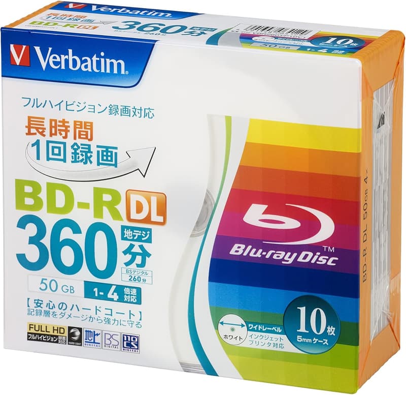ブルーレイディスク BD-R DL 50GB 10枚 ホワイトプリンタブル 片面2層 1-4倍速