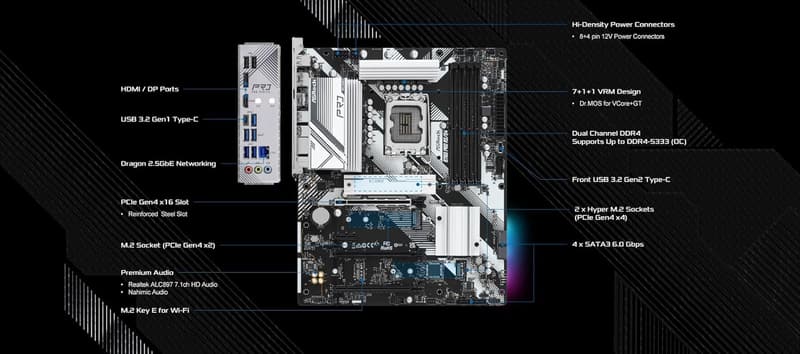 ASRock B760 Pro RS/D4 マザーボード DDR4 ATX - Intel 第12・13世代 CPU対応