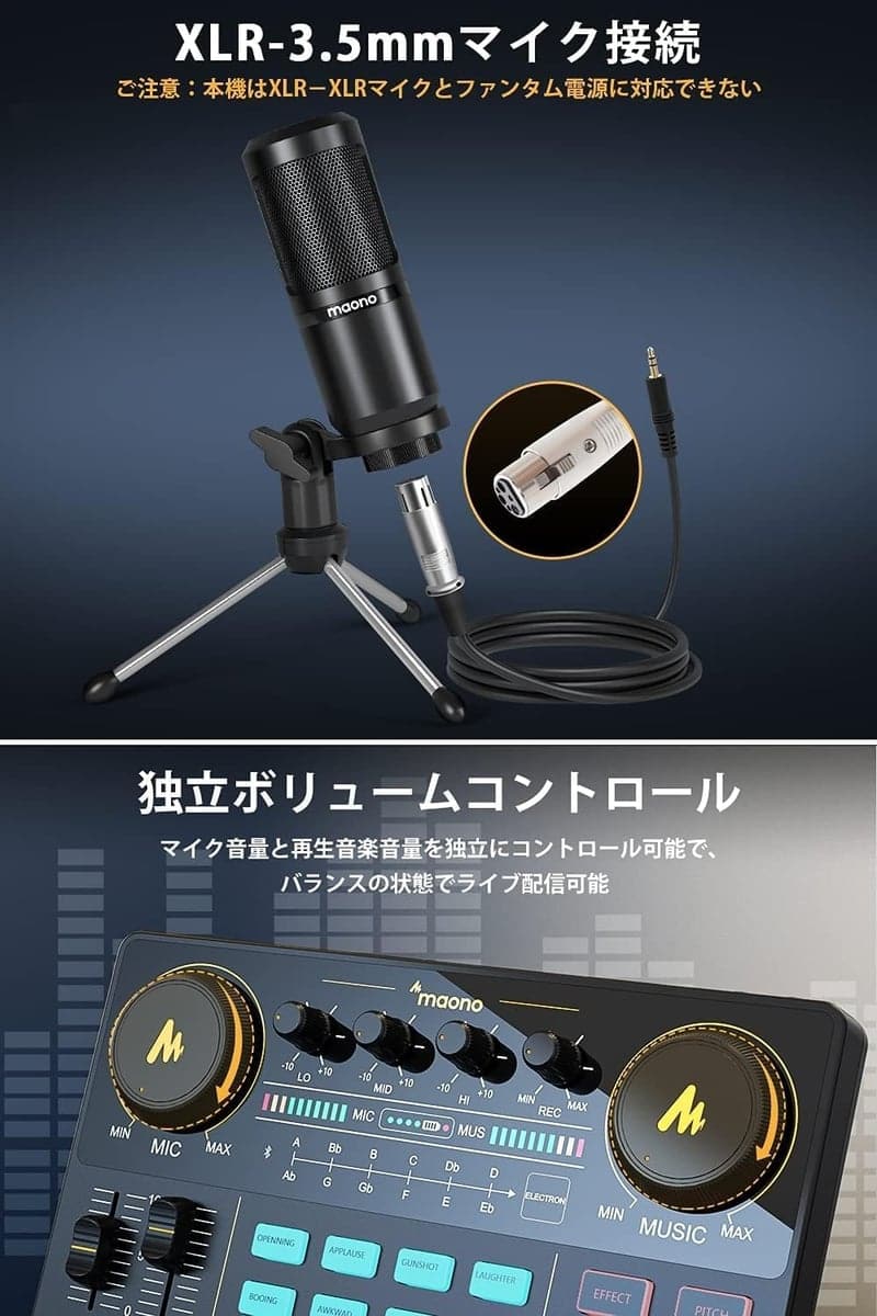 ポッドキャスト用コンパクトオーディオミキサー AU-AM200-S1 3.5mmインターフェース対応