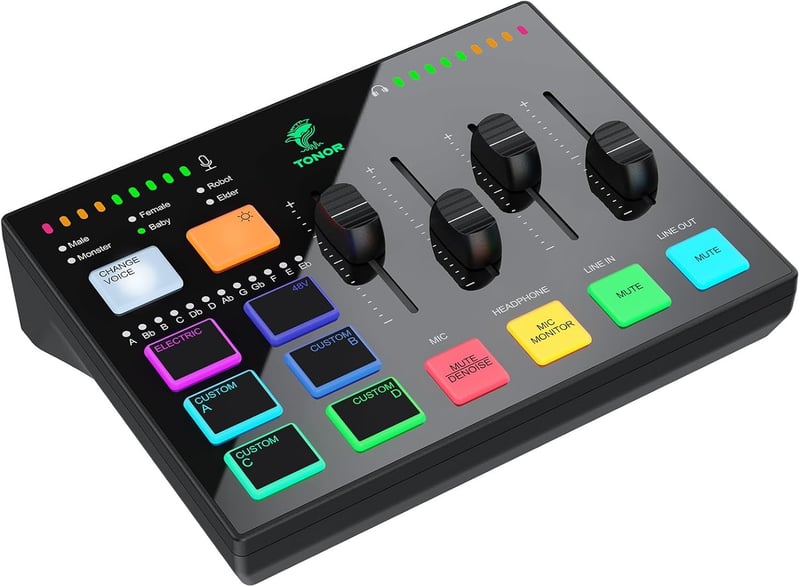 ゲーミングオーディオミキサー RGBオーディオインターフェース XLR接続対応 配信用 TX310