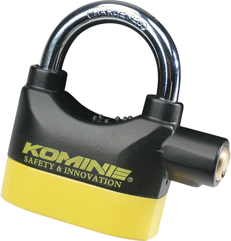 バイク用アラームパッドロック ブラック/イエロー (KOMINE LK-120)