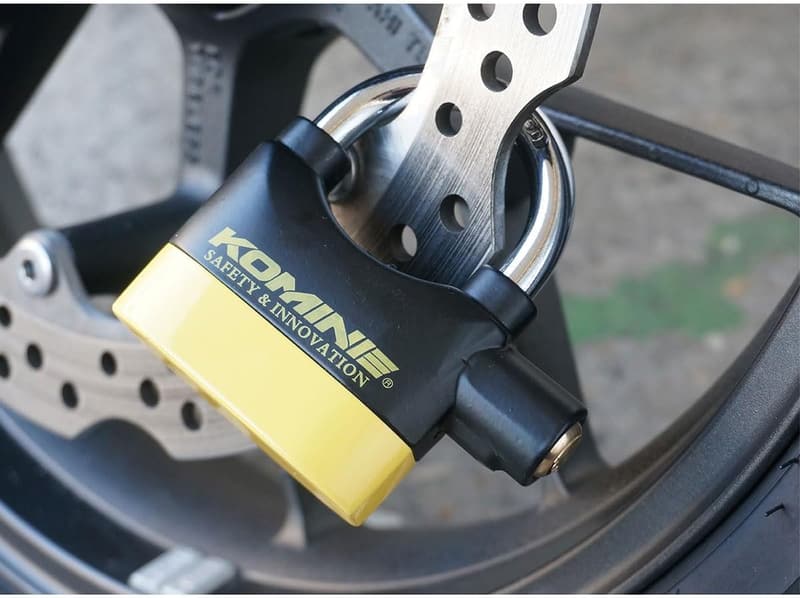 バイク用アラームパッドロック ブラック/イエロー (KOMINE LK-120)