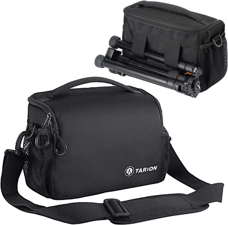 TARION 撥水加工ショルダーカメラバッグ 一眼レフ用コンパクトスリングバッグ レインカバー付き