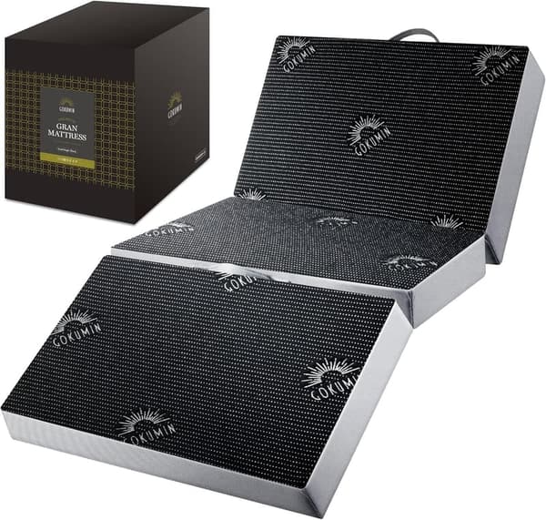 高反発2層構造グランマットレス 10cm 三つ折り セミシングル ブラック