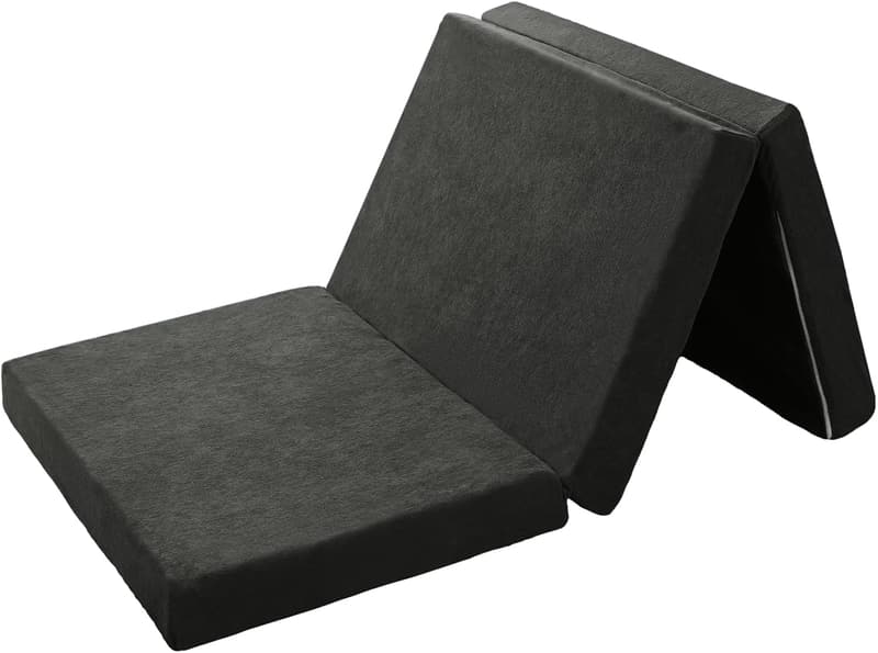 ダブルサイズ 高反発マットレス 厚さ10cm タオル生地 洗えるカバー 折りたたみ加工 ブラック