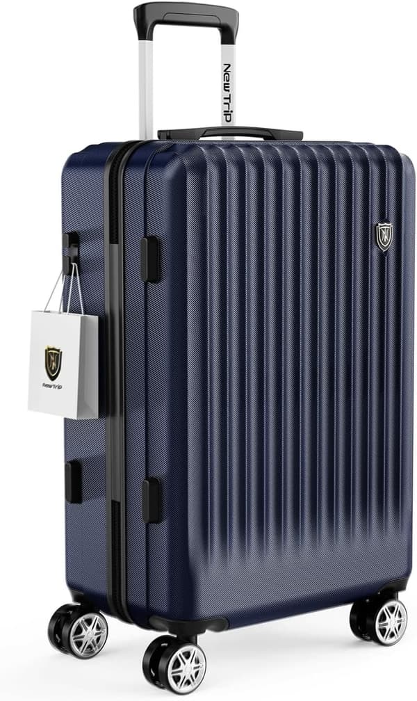 機内持ち込み対応 軽量スーツケース Mサイズ 大容量 60L 静音ダブルキャスター TSAロック (ブルー)