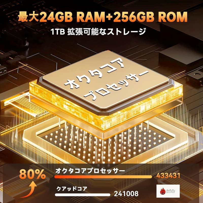 OUKITEL G1 タフネススマホ 24+256GB ROM 10600mAh大容量バッテリー 6.52インチ 48MP防水防塵 Android14 4GデュアルSIM NFC