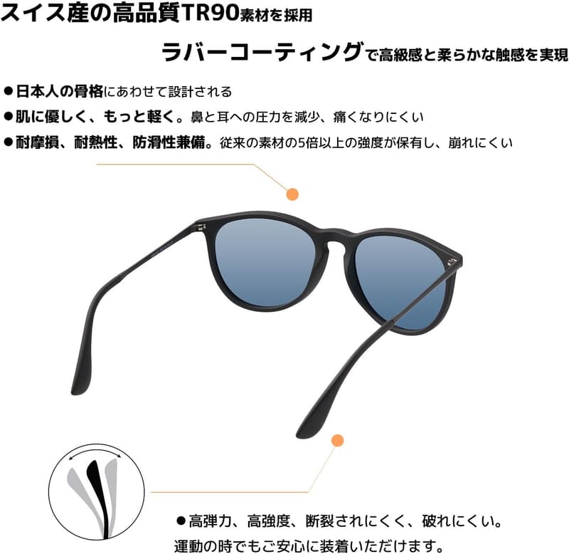 偏光レンズ サングラス メンズ レディース ユニセックス 超軽量 UV400 ドライブ・釣り用