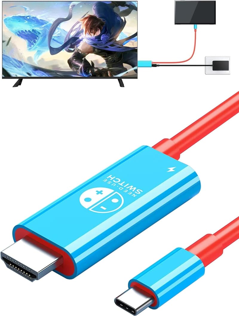4K対応 Nintendo Switch ドック - HDMI変換ケーブル付き、遅延なし、小型設計