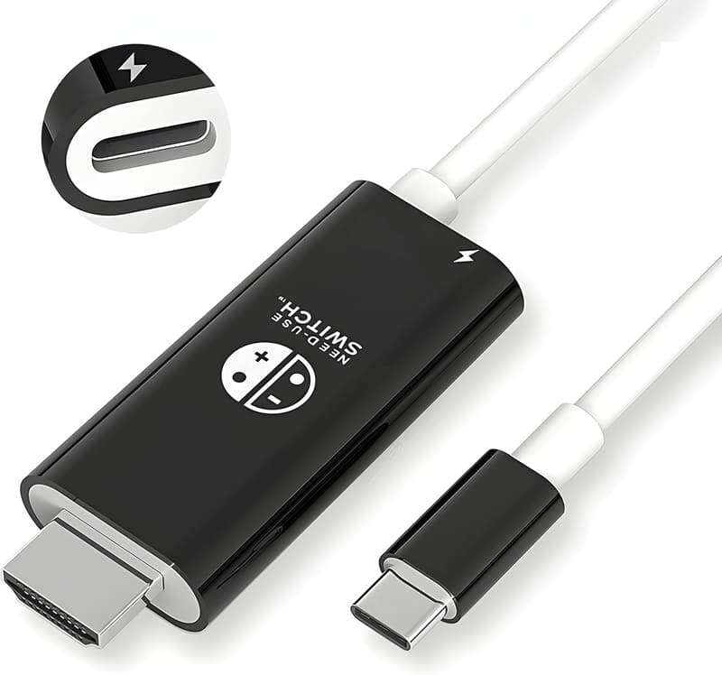 充電しながら投影できるニンテンドースイッチ用HDMIドック　4K対応コンパクト設計（ブラック/ホワイト）