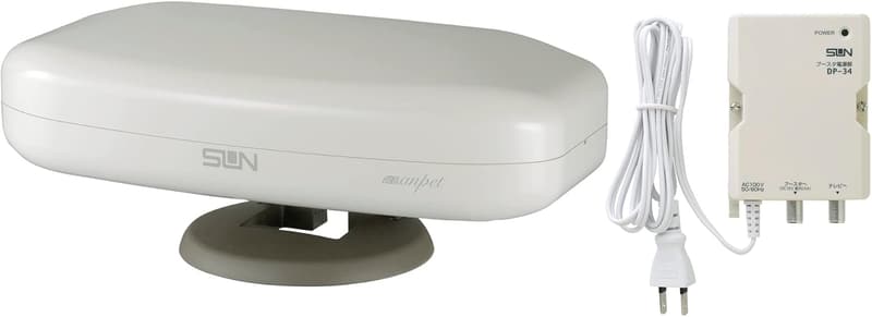地デジUHFアンテナ ホワイト 屋内・屋外兼用 ブースタ内蔵 SDA-5-2-S 75×275×125mm