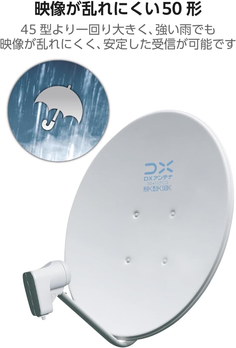 一般家庭向け BS・110度CS対応アンテナ 2K・4K・8K対応 (3224MHz) EC-PA50