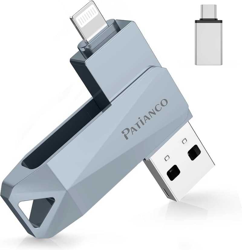 iPhone用 128GB USBメモリ【MFi認証・データ移行・回転式】
