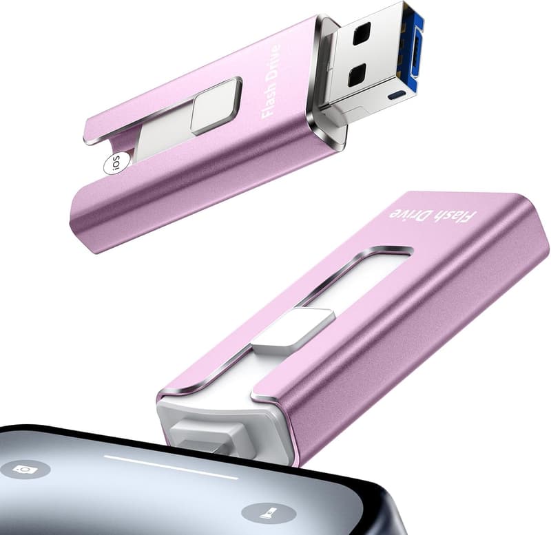 スマホ写真保存 USBメモリ 256GB 高速データバックアップ iOS/Type-C対応 パープル