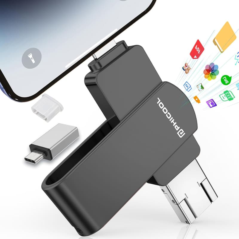 スマホデータ保存用 256GB USBメモリ Type-C対応 高速バックアップ・転送 (ブラック)